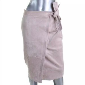 Ivanka trump faux suede wrap pencil wrap skirt